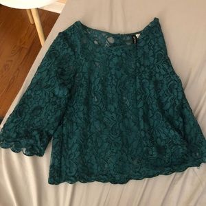 Laced emerald blouse